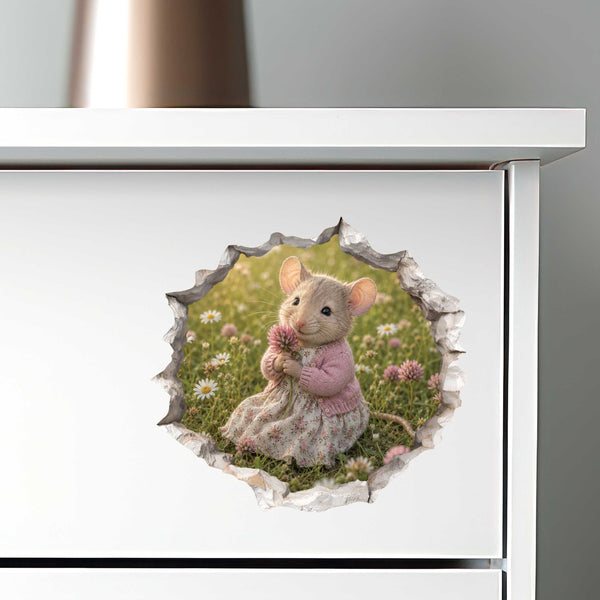 Flower Mouse Hole Decal