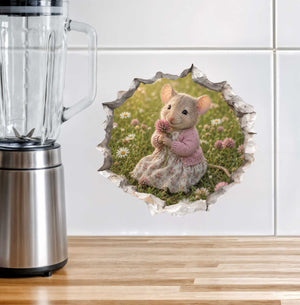 Flower Mouse Hole Decal