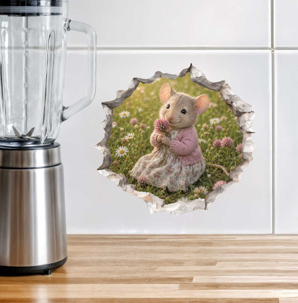 Flower Mouse Hole Decal