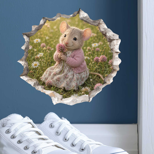 Flower Mouse Hole Decal