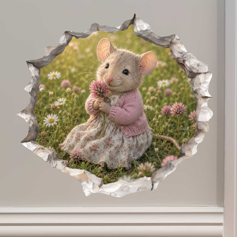Flower Mouse Hole Decal