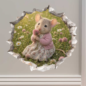 Flower Mouse Hole Decal