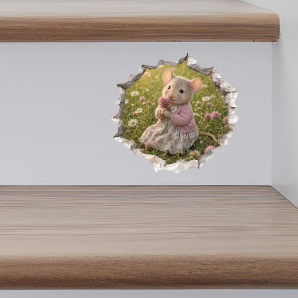 Flower Mouse Hole Decal