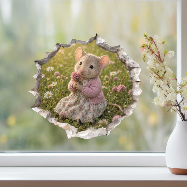 Flower Mouse Hole Decal