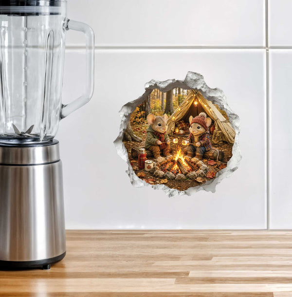 Camping Mouse Hole Decal
