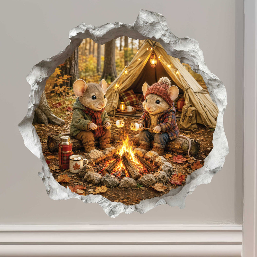 Camping Mouse Hole Decal