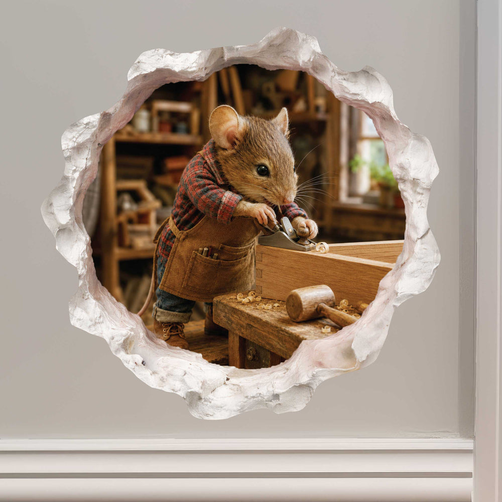 Woodworking Mouse Hole Decal
