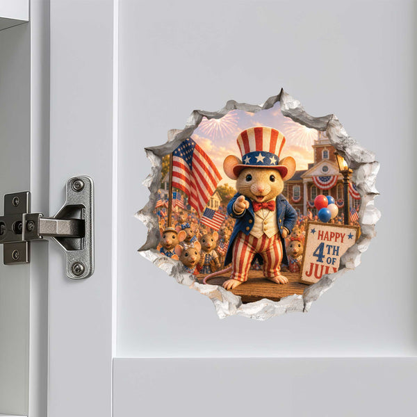 Uncle Sam Fourth of July Independence Day Mouse Hole Decal
