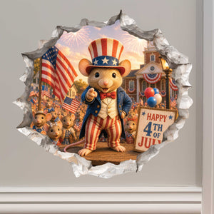 Uncle Sam Fourth of July Independence Day Mouse Hole Decal