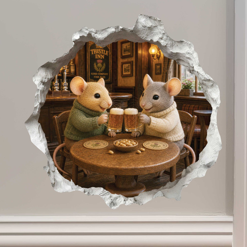 Beer Buddies Mouse Hole Decal