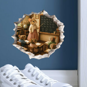 Female Teacher Mouse Hole Decal