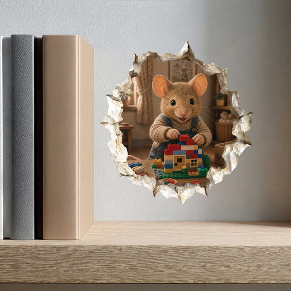 Building Blocks Mouse Hole Decal