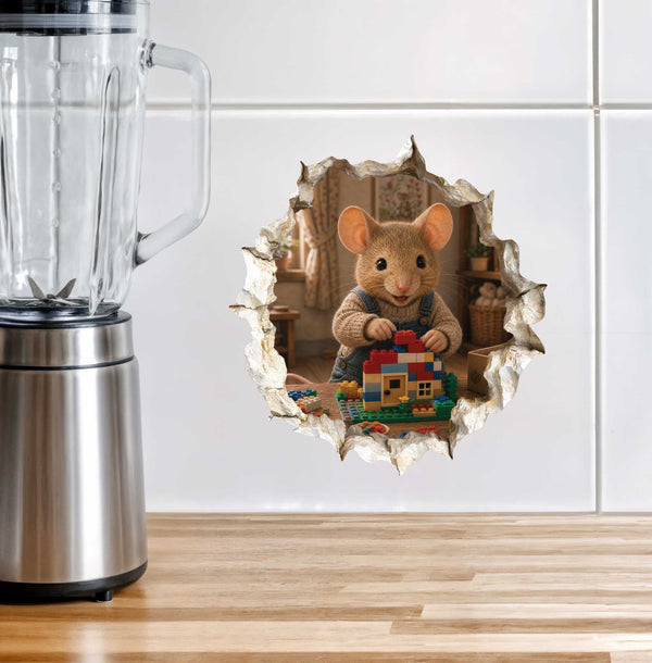 Building Blocks Mouse Hole Decal