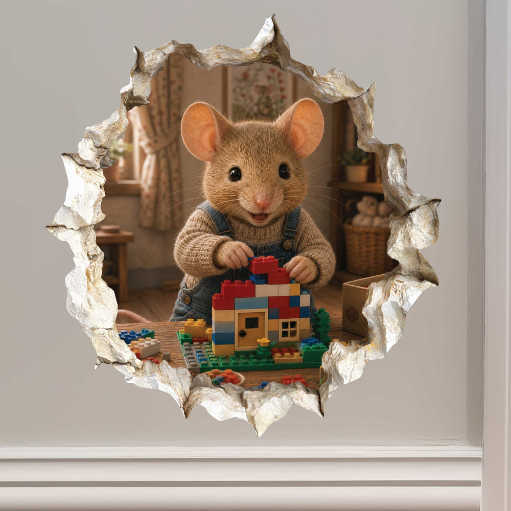 Building Blocks Mouse Hole Decal