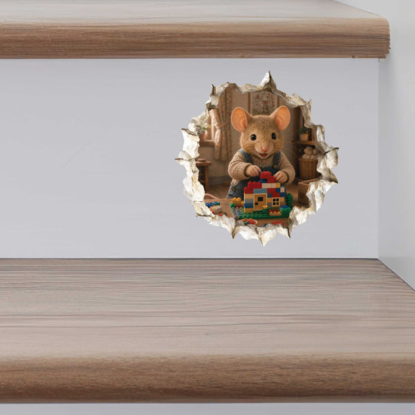 Building Blocks Mouse Hole Decal