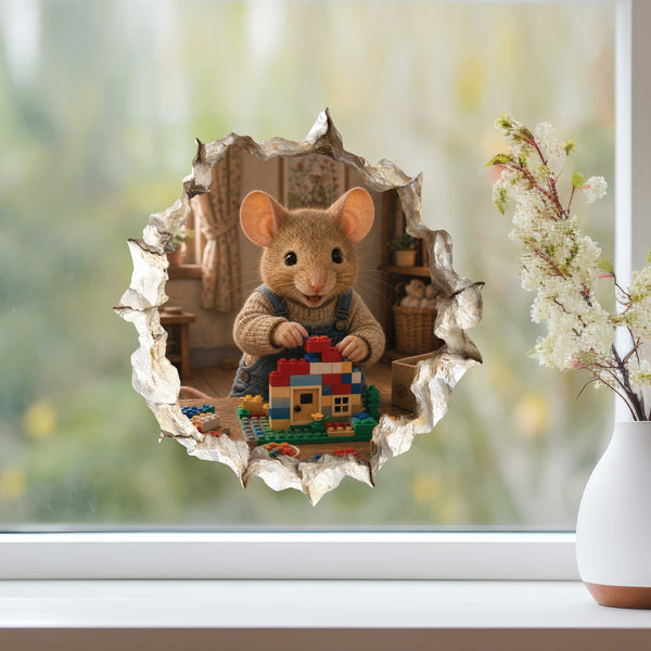 Building Blocks Mouse Hole Decal