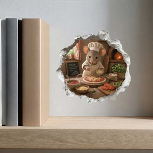 Pizza Mouse Hole Decal