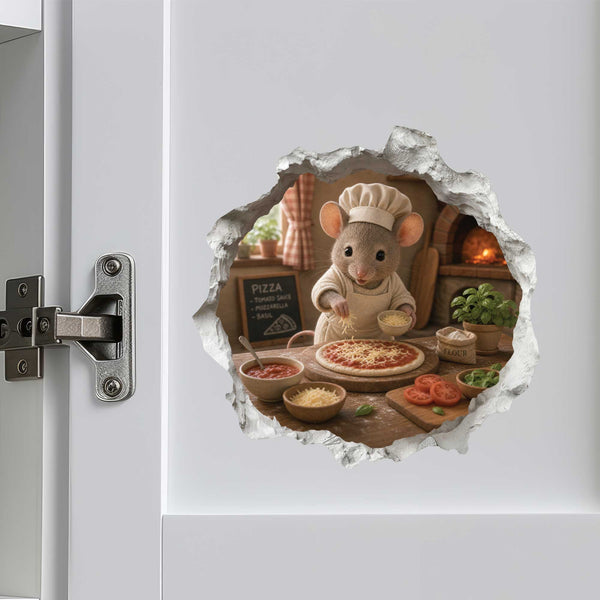 Pizza Mouse Hole Decal