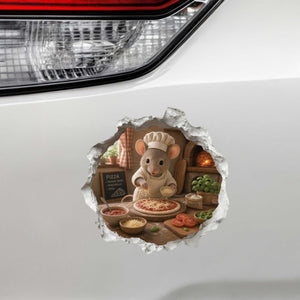 Pizza Mouse Hole Decal