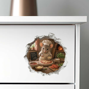 Pizza Mouse Hole Decal