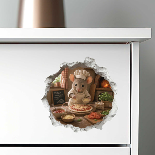 Pizza Mouse Hole Decal