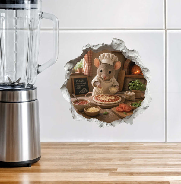 Pizza Mouse Hole Decal