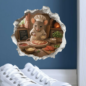 Pizza Mouse Hole Decal