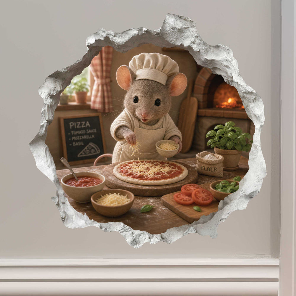 Pizza Mouse Hole Decal