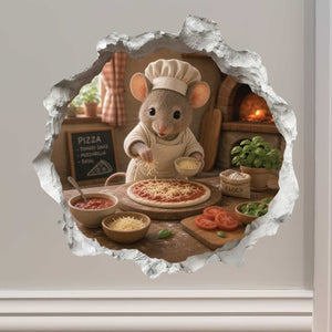 Pizza Mouse Hole Decal
