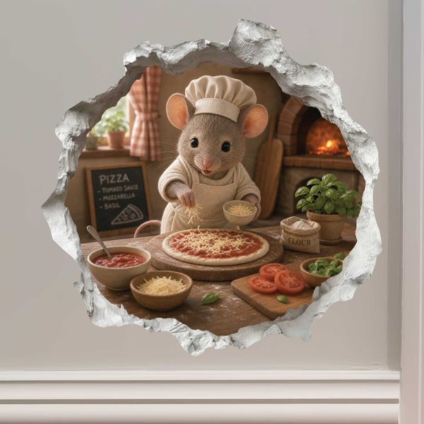 Pizza Mouse Hole Decal