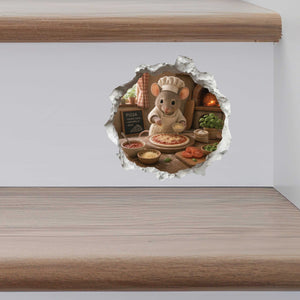 Pizza Mouse Hole Decal