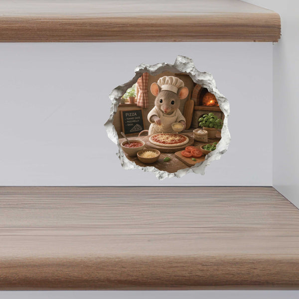 Pizza Mouse Hole Decal