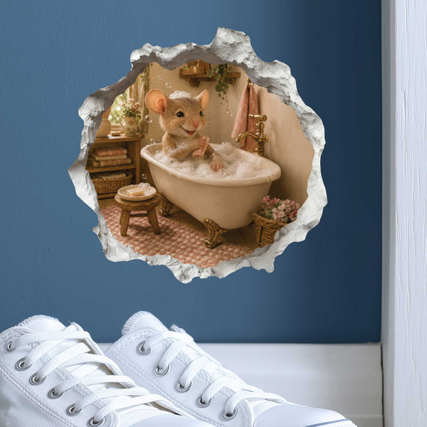 Bubble Bath Mouse Hole Decal