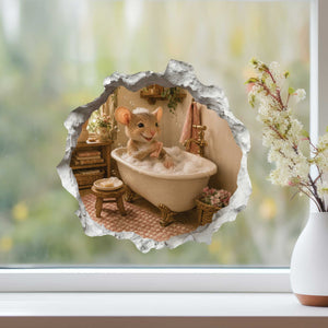 Bubble Bath Mouse Hole Decal