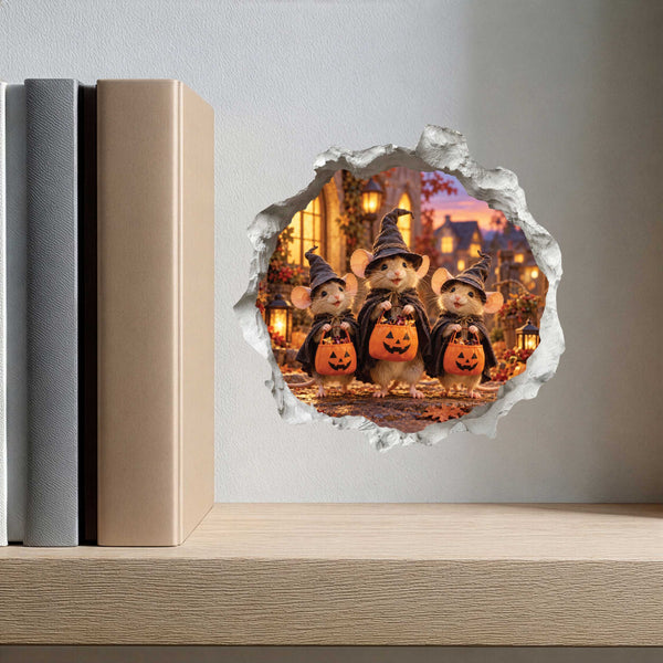 Halloween Witches Mouse Hole Decal