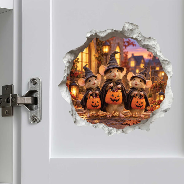 Halloween Witches Mouse Hole Decal
