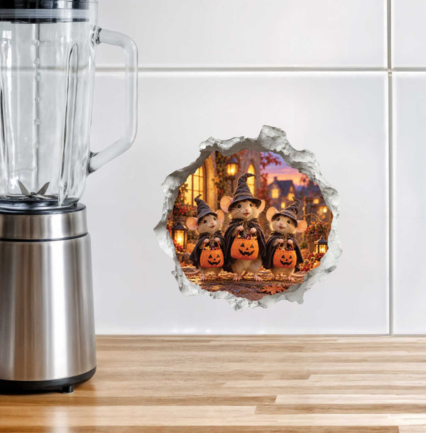 Halloween Witches Mouse Hole Decal