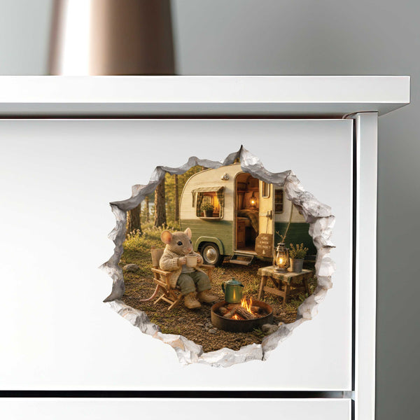 Cozy Camper Mouse Hole Decal