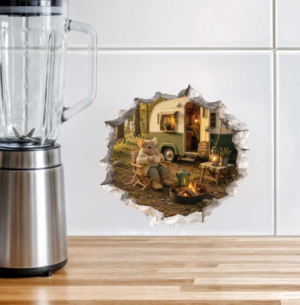 Cozy Camper Mouse Hole Decal