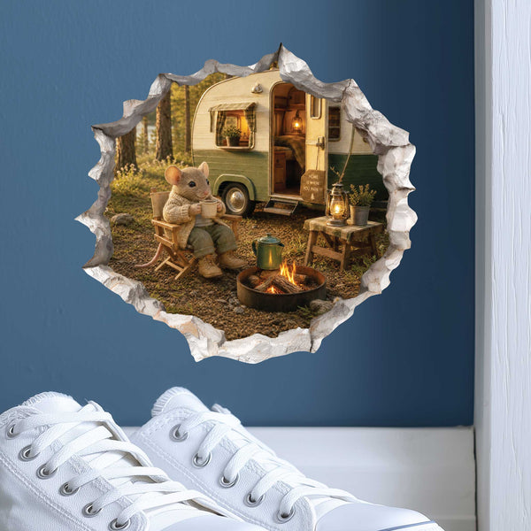 Cozy Camper Mouse Hole Decal