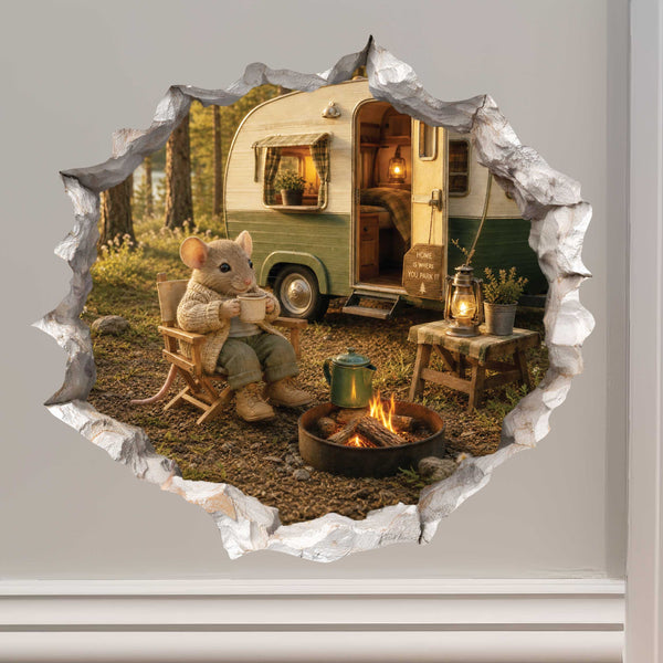 Cozy Camper Mouse Hole Decal
