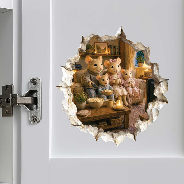 Family Movie Night Mouse Hole Decal