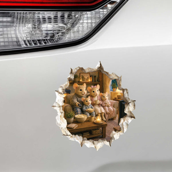 Family Movie Night Mouse Hole Decal