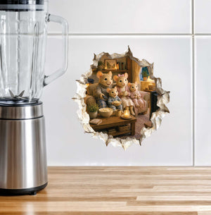 Family Movie Night Mouse Hole Decal