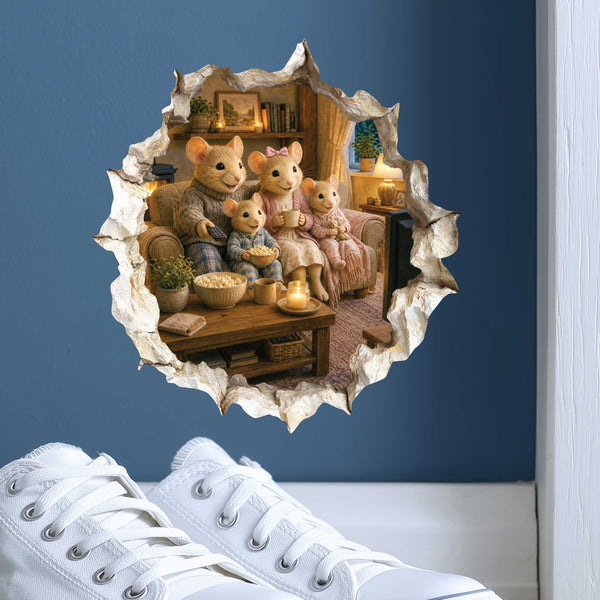 Family Movie Night Mouse Hole Decal
