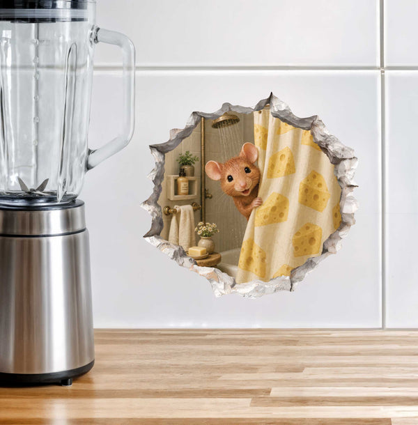 Shower Mouse Hole Decal