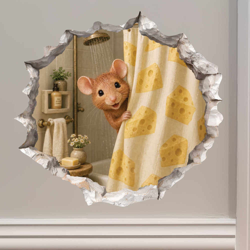 Shower Mouse Hole Decal