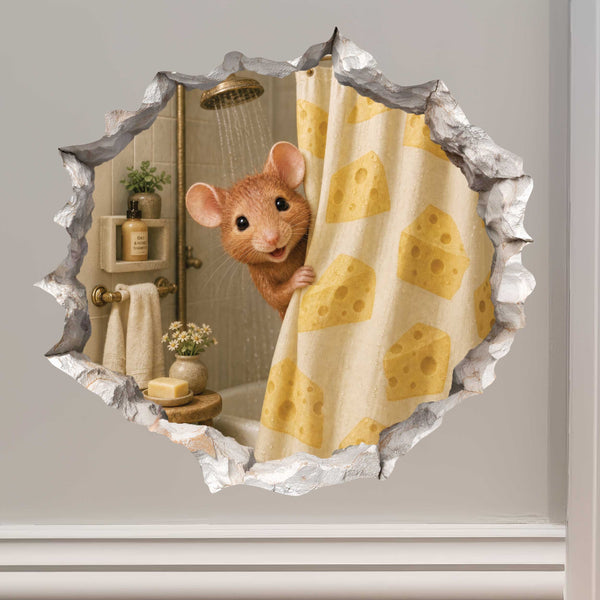 Shower Mouse Hole Decal