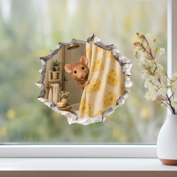 Shower Mouse Hole Decal