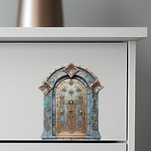 Golden Stars Magical Fantasy Fairy Door decal on dresser